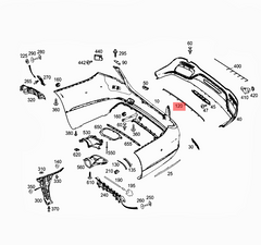 Rear Bumper Chrome A2228851721 Compatible With Mercedes-Benz S-Class (W222) Tag No.228