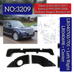 Radiator Support Bracket Left LR040700 & Center LR040698 & Right LR040701 Compatible With Land Rover (L494) (2014-2018) Tag No.3209