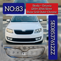Silver Show Grill Outer Chrome 5E08537612ZZ Compatible With Skoda Octavia (2014-2016) Tag No.83