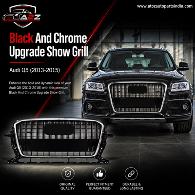 SQ5 Black And Chrome Upgrade Show Grill Compatible With Audi = Q5 (2013-15) Original Black Chrome Tag No.146