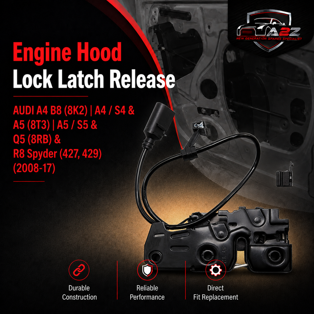 Engine Hood Lock Latch Release 8K0823509A Compatible With AUDI A4 B8 (8K2) | A4 / S4 & A5 (8T3) | A5 / S5 & Q5 (8RB) & R8 Spyder (427, 429)