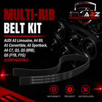 Multi RIB Belt Kit 6PK1026K1 Compatible With AUDI A3 Limousine, A4 B9, A5 Convertible, A5 Sportback, A6 C7, Q3, Q5 (8RB), Q5 (FYB, FYG) (CONTINENTAL)