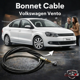 Bonnet Cable (Long Size) NEC4407(A) Compatible With VW AMEO, POLO 1ST GEN, POLO 2ND GEN, POLO GTI, VENTO 1ST GEN, VENTO 2ND GEN (NEW ERA)