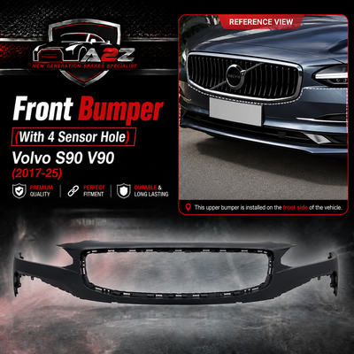 Front Bumper Upper (With 4 Sensor) 39798418 Compatible With Volvo S90 V90 (2017-25)