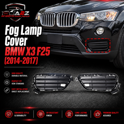 Fog Lamp Cover Left 51117338513 & Right 51117338514 & Fog Lamp Chrome Left 51117413921 & Right 51117413922 51117347949 Compatible With BMW X3 F25 (2014-2017) Tag No.423
