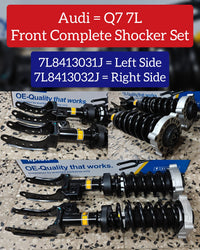 Front & Rear Complete Shocker Set With Spring Kit & MTG And Air To Manual Conversion Kit (Set Of 4) 7L8413031J 7L8413032J 7L8513029K Compatible With Audi Q7 7L
