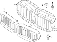 Front Bumper Kidney Grille Left & Right 51129852169 Compatible With BMW 5 SERIES G30 LCI 2017 Tag No.79
