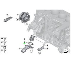 Engine Hose Pipe Water Pump Gasket Thermostat Seal Packing 474.310 11518516207 Compatible With BMW 1-SERIES (F20) 3-SERIES (E90) 3-SERIES (F30, F80) 3-SERIES Gran Turismo (F34) 5-SERIES (F10) X1 (E84) X3 (F25)