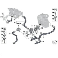 Water Hose Pipe 17127809816 & 32411712735 17127809818 Compatible With BMW 5 (F10) Tag No.912