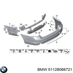 Rear Bumper Bracket Left 51128066721 & Right 51128066722 Compatible With BMW 5 (G30, F90) (2017-2020) Tag No.1624