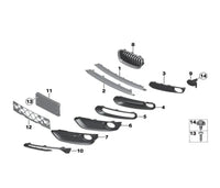 Front Bumper Grille (Half Chrome) Left 51137239021 Right 51137239022 Compatible With BMW 1 Series F20 Tag No.121