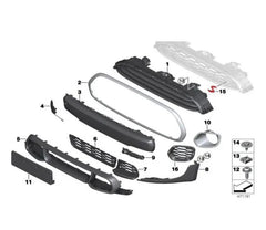 Front Bumper Grille 51117250785 Compatible With Mini Cooper F55/F56 Tag No.75