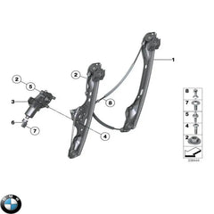 Front Left Power Window Regulator 51332990385 Compatible with BMW X1 (E84)