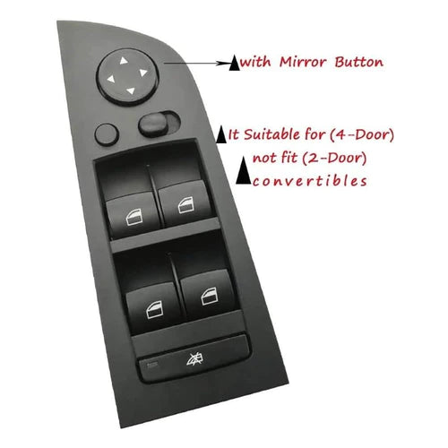 Power Window Regulator Switch for Bmw 3 black driver door panel with mirror control and four switches