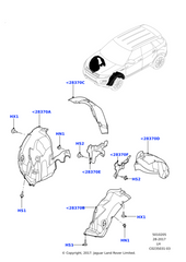 Rear Right Fender Liner LR027396 Compatible With Land Rover Range Rover Evoque - L538 Tag No.10