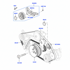 Belt LR035542 6PK2445 Compatible With AUDI A4 B8 (8K2) | A4 / S4 & JAGUAR XF I (X250) & MERCEDES-BENZ G-CLASS (W463) & LAND ROVER DISCOVERY V (L462) & RANGE ROVER III (L322) & RANGE ROVER IV (L405) Tag 58