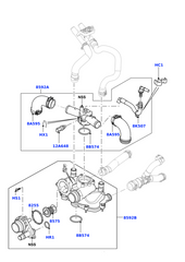 Elbow (Thermostat) LR022695 & LR110459 & LR186860 Compatible With LAND ROVER & RANGE ROVER IV (L405) & RANGE ROVER SPORT II (L494) Tag No.147