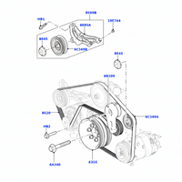 Belt Idler Pulley LR036304 Compatible with LAND ROVER RANGE ROVER III (L322) & RANGE ROVER IV (L405) & RANGE ROVER SPORT II (L494) Tag.3