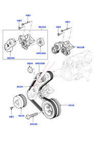 Secondary Drive Belt LR011327 Compatible With Land Rover Range Rover III (L322) Range Rover IV (L405) ) Range Rover Sport I (L320) Range Rover Sport II (L494)