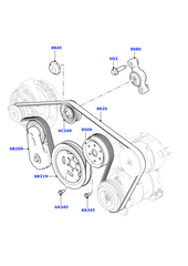 Multi Rib Belt 6PK2077 LR041975 Compatible With LAND ROVER RANGE ROVER SPORT II (L494) (CONTINENTAL)
