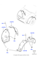 Rear Right Fender Liner LR127157 Compatible With LAND ROVER DISCOVERY SPORT (L550) Tag No.20
