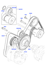Drive Belt LR079263 Compatible With DISCOVERY V (L462) DISCOVERY V VAN (L462) RANGE ROVER EVOQUE (L538) RANGE ROVER EVOQUE (L551)