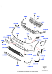 Fog Lamp Cover Right LR127532 & Left LR127533 Compatible With Land Rover Discovery Sport - L550 (2020-2024)