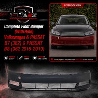 Complete Front Bumper (With Hole) 3G0807221 & 3G0807217ALGRU & 3G0807221EGRU Compatible With Volkswagen & PASSAT B7 (362) & PASSAT B8 (362 Tag No.132A
