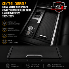 Black Central Console Drink Water Cup Holder Cover Shutter Roller Trim FHM500032-1 Compatible With Land Rover L320 2005-2009