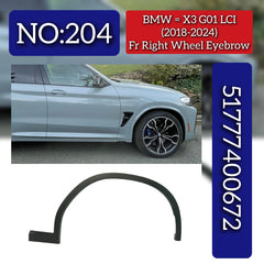 Front Right Wheel Eyebrow 51777400672 Compatible With BMW X3 G01 LCI (2018-2024) Tag No.204