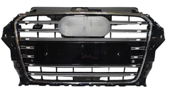 S3 Glossy Black Upgrade Show Grill Compatible With Audi = A3 (2013-16) Tag No.95