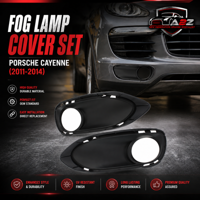 Fog Lamp Cover Set Right 95850509400 & Left 95850509300 Compatible With Porsche Cayenne (2011-2014) Tag No.158
