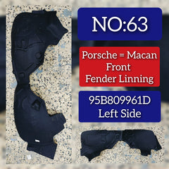 Front Left Fender Liner 95B809961D Compatible With PORSCHE MACAN (2014-2017) Tag No.63