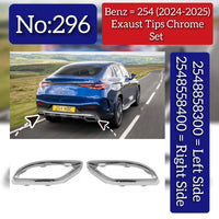 Exaust Tips Chrome Left 2548858300 & Right 2548558400 Compatible With Mercedes Benz (254) (2024-2025) Tag No.296
