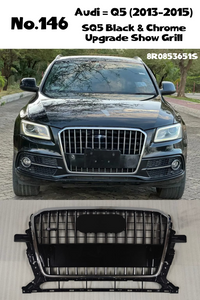 SQ5 Black And Chrome Upgrade Show Grill Compatible With Audi = Q5 (2013-15) Original Black Chrome Tag No.146
