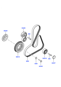 Multi Rib Belt 6PK1743 LR000996 9186352 9434341 Compatible With LAND ROVER FREELANDER 2 (L359) | LR2 (CONTINENTAL) Tag no : 9