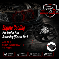 Engine Cooling Fan Motor Fan Assembly (Square Pin ) 8D0959455R Compatible With AUDI A8 & SKODA SUPERB I (3U4) &VW PASSAT