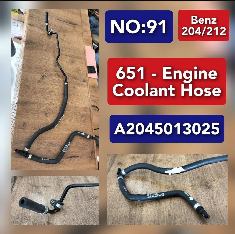 Engine Coolant Hose (651) A2045013025Compatible With MERCEDES-BENZ-204 & 212 Tag No:91
