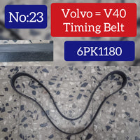 Timing Belt 6PK1180 31401461 31430015 31430186 31480361 31339945 Compatible With VOLVO S60 II (134) & S90 II (234) & V90 II Estate (235) Tag-BEL-23