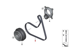 Multi Rib Belt Kit 6PK1157EXTRAK1 Compatible With BMW 3 (G20, G80, G28), 5 (G30, F90), 6 Gran Turismo (G32), X3 (G01, F97, G08) (CONTINENTAL)