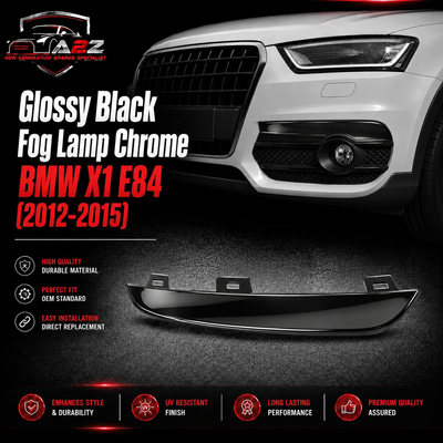Glossy Black Fog Lamp Chrome Left 51117303761 & Right 51117303762 Compatible With BMW X1 E84 LCI (2012-2015) Tag No.418