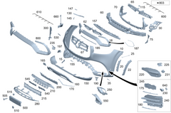 Front Bumper Bracket Left 1678854702 & Right 1678854802 Compatible With Mercedes-Benz GLS Class W167 (2020-2025) Tag No.681