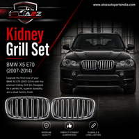 Kidney Grill Set 51137157687 (R.H/L.H) Black Colour 14 Line Compatible With BMW X5 E70 Tag 43