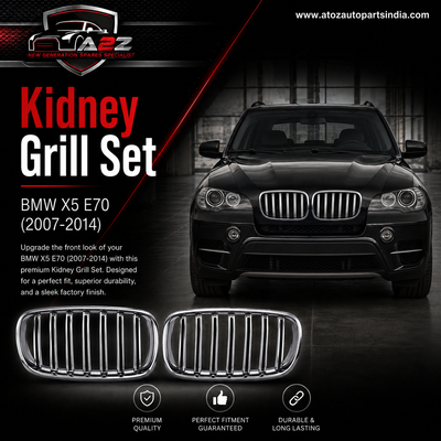 Kidney Grill Set 51137157687 (R.H/L.H) Black Colour 14 Line Compatible With BMW X5 E70 Tag 43