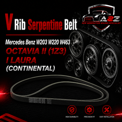 V-ribbed Serpentine Belt 0119979792 Compatible With Mercedes Benz W203 W220 W463