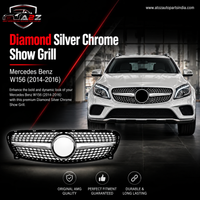 Diamond Silver Chrome Show Grill Compatible With Mercedes Benz GLA-Class W156 (2014-2016) Tag 124