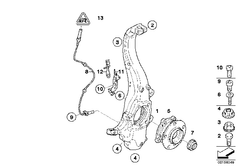 Front Left/Right ABS Wheel Speed Sensor 34526771776 Compatible With BMW X5 E70 & X5 F15, F85 & X6 E71