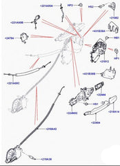 Front Door Latch Cable Outside Door LR045009 Compatible With RANGE ROVER SPORT II (L494)