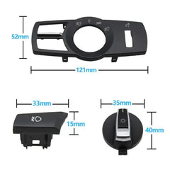 Headlight Switch Cover Panel 4 PCS Set 61316803965 Compatible With BMW 5 Series (F10) 5 Gran Turismo (F07) 7 Series (F01, F02, F03, F04) X3 (F25)