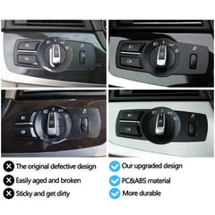 Headlight Switch Knob Assembly 61319192744-A Compatible With BMW 5 Series (F10) & 5 Series  Gran Turismo (F07) & 7 Series (F01, F02, F03, F04) & X3 (F25)